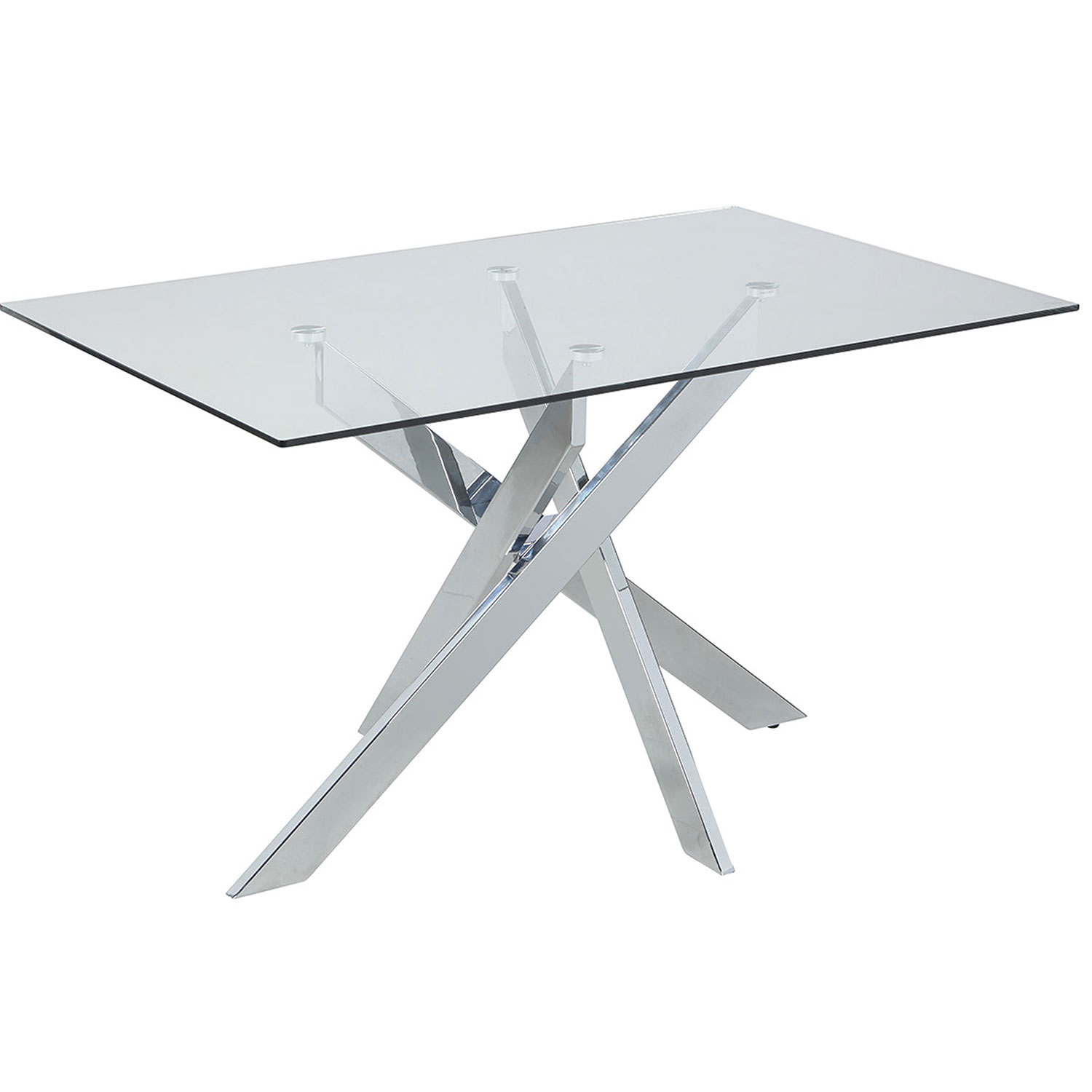 Chintaly Contemporary Small Desk w/ Glass Top