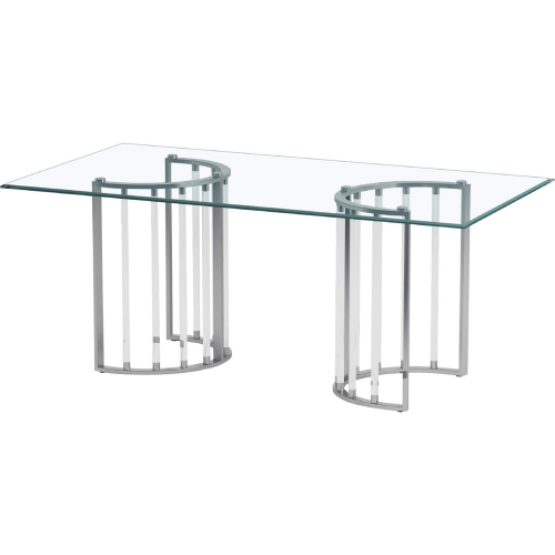 Trisha 60" Dining Table in Glass, Chrome & Acrylic