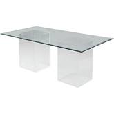 Valerie 72" Rectangular Glass Dining Table