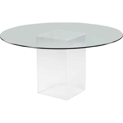 Valerie 54" Round Dining Table in Glass & Acrylic