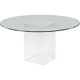 Valerie 54" Round Dining Table in Glass & Acrylic