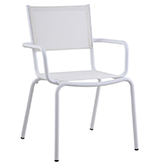 Ventura Outdoor Dining Chair in White Textilene & Aluminum (Set of 4)