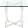 Yasmin Lamp Side Table in Glass with Floating Acrylic Base & Steel