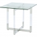 Yasmin Lamp Side Table in Glass with Floating Acrylic Base & Steel