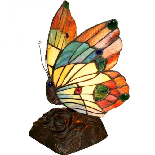 Tiffany Style Butterfly Accent Table Lamp