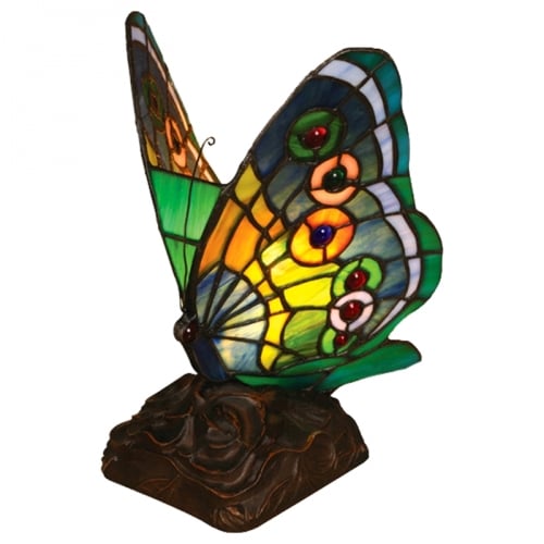 Tiffany Style Butterfly Accent Table Lamp