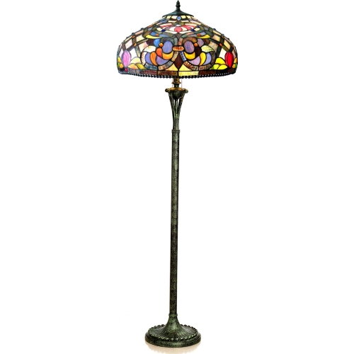 Kelly Tiffany Style 3 Light Victorian Floor Lamp w/ 20" Shade