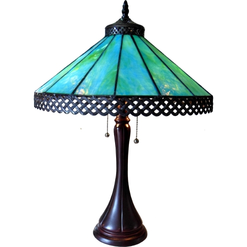 Mila Tiffany Style 2 Light Table Lamp w/ 16" Shade