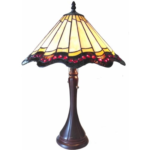 Adriana Tiffany Style 2 Light Baroque Table Lamp w/ 16" Shade