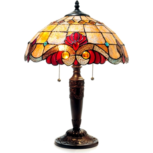 Shelly Tiffany Style 2 Light Victorian Table Lamp