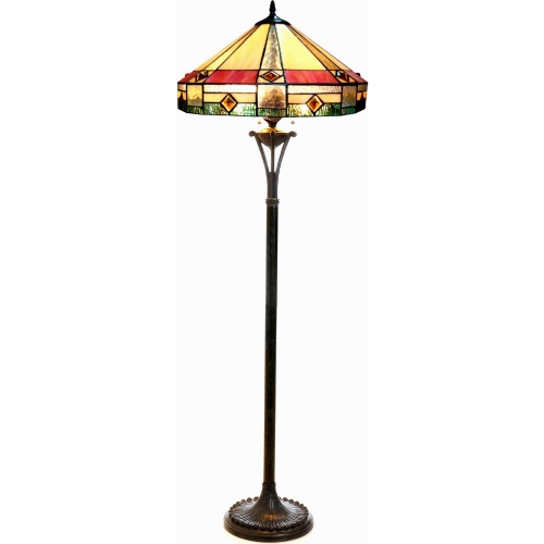 Ridley Tiffany Style 2 Light Mission Floor Lamp with 18" Shade