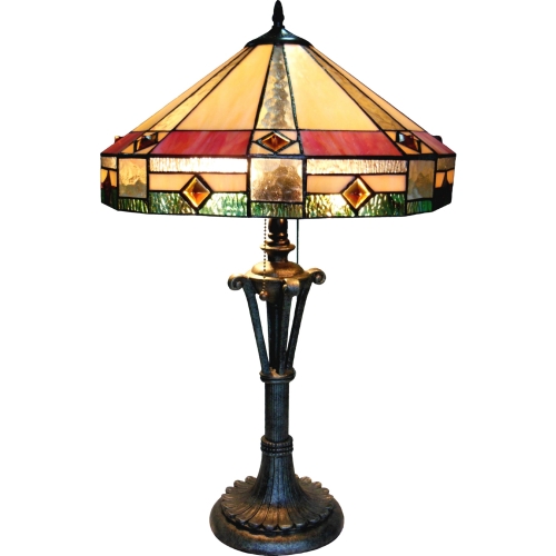 Ridley Tiffany Style 2 Light Mission Table Lamp w/ 18" Shade