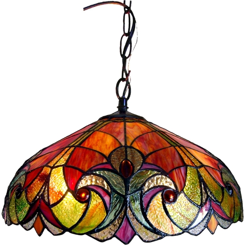 Liaison Tiffany Style 2 Light Victorian Ceiling Pendent