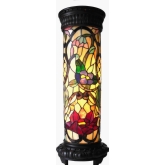 Roselle Tiffany Glass 2 Light Floral Pedestal Light Fixture 30" Tall