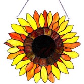 Sunnyville Tiffany Glass Sunflower Window Panel