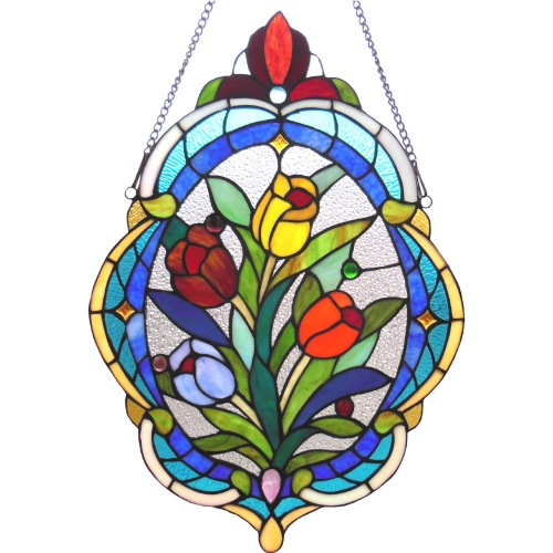 Kelda Tiffany Glass Tulip Window Panel