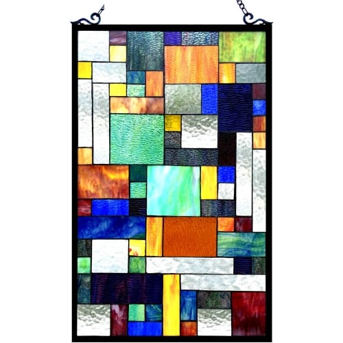 Avant Garde Tiffany Glass Rectangle Window Panel