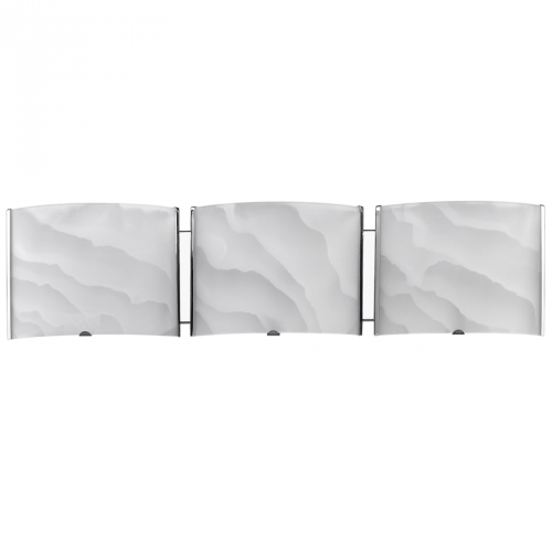 Ampere 3 Light 25" Brushed Nickel Bath Vanity Wall Fixture w/ White Frosted Alabaster Glass