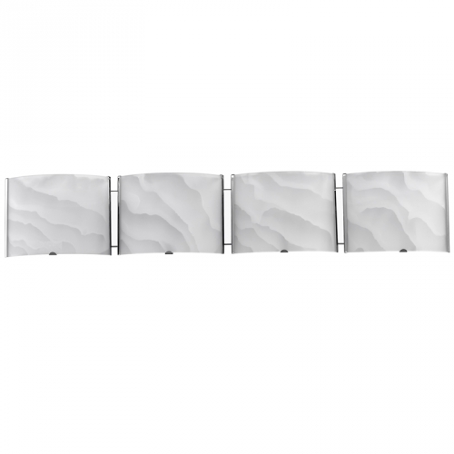 Ampere 4 Light 33" Brushed Nickel Bath Vanity Wall Fixture w/ White Frosted Alabaster Glass