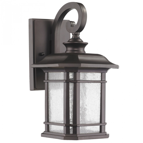 Franklin Transitional 1-light 12.75" Rubbed Bronze Outdoor Wall Sconce