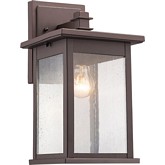 Tristan Transitional 1 Light Rubbed Bronze Outdoor Wall Sconce 14"H