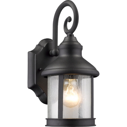 Galahad Transitional 1 Light Black Outdoor Wall Sconce 12"H