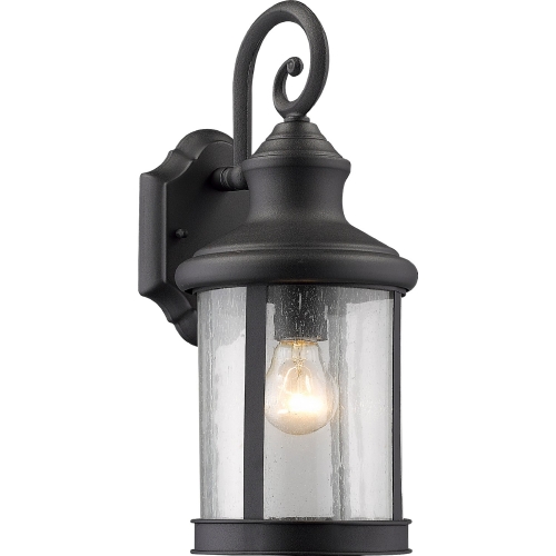 Galahad Transitional 1 Light Black Outdoor Wall Sconce 16"H