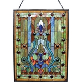 Tiffany Style Victorian Glass Panel