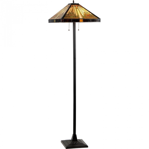 Innes Tiffany Style Mission 2 Light Floor Lamp w/ 18" Shade