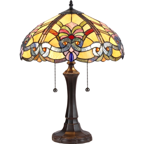 Marilyn Tiffany Style 2 Light Baroque Table Lamp w/ 16" Shade