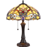 Marilyn Tiffany Style 2 Light Baroque Table Lamp w/ 16" Shade