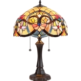 Judith Tiffany Style 2 Light Victorian Table Lamp w/ 16" Shade