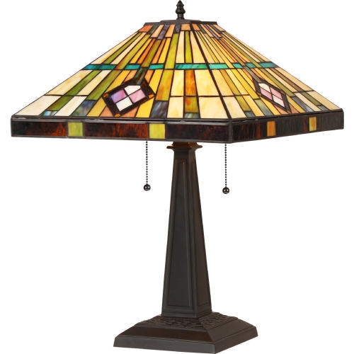 Martin Tiffany Style 2 Light Mission Table Lamp