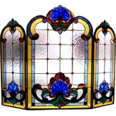 Tiffany Style Victorian Fireplace Screen