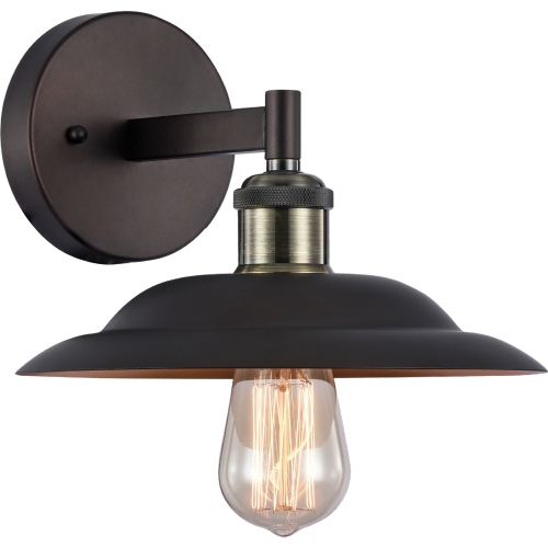 Ironclad Industrial Style 1 Light Rubbed Bronze Wall Sconce w/ 10" Wide