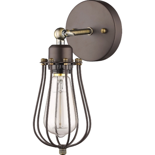 Ironclad Industrial Style 1 Light Rubbed Bronze Wall Sconce 5" W