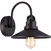 Ironclad Industrial Style 1 Light Rubbed Bronze Wall Sconce w/ 9" Wide Shade