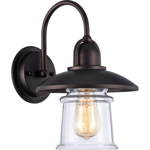 Ironclad Industrial Style 1 Light Rubbed Bronze Wall Sconce w/ 9" Wide Shade