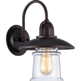 Ironclad Industrial Style 1 Light Rubbed Bronze Wall Sconce w/ 9" Wide Shade