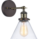 Ironclad Industrial Style 1 Light Rubbed Bronze Wall Sconce w/ 7" Wide Shade