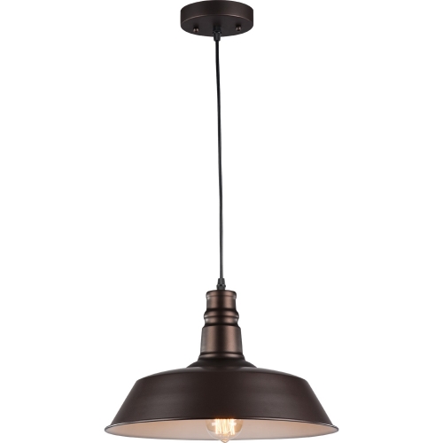 Ironclad Industrial Style 1 Light Rubbed Bronze Ceiling Mini Pendant 14"W