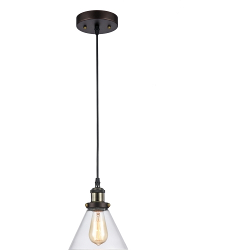 Ironclad Industrial Style 1 Light Rubbed Bronze Ceiling Mini Pendant w/ 7" Shade