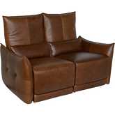 Amsterdam Power Reclining Loveseat in Tobacco Brown Top Grain Leather