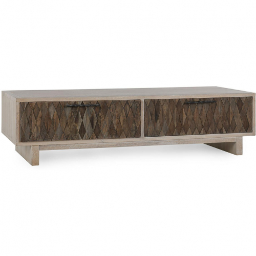 Anton 4 Drawer Coffee Table in Beige & Natural Finish Wood