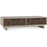 Anton 4 Drawer Coffee Table in Beige & Natural Finish Wood