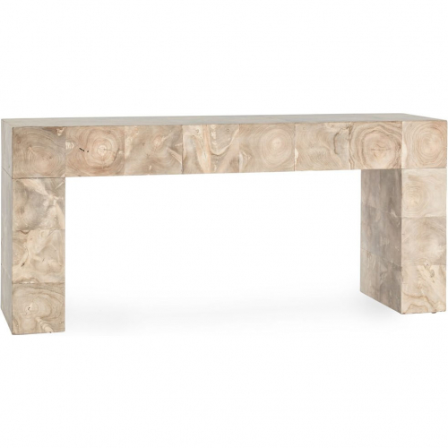 Anders 70" Coffee Table in Cream Wash Teak Wood