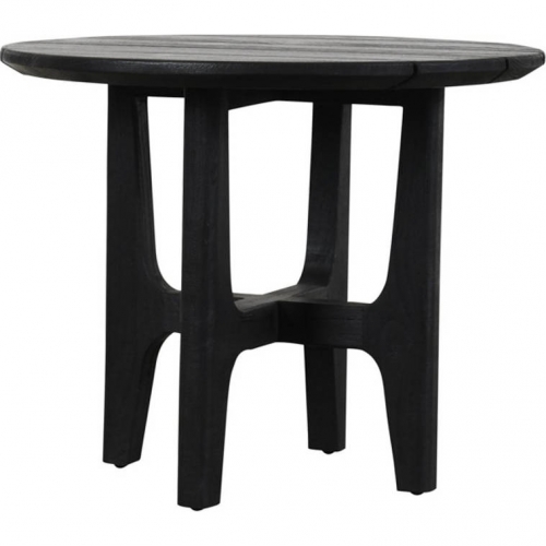 Dawn Outdoor 23.5" Round Coffee Table in Black