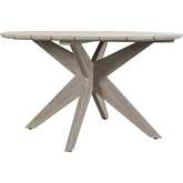 Alameda Outdoor 53" Round Dining Table in Gray Teak Wood