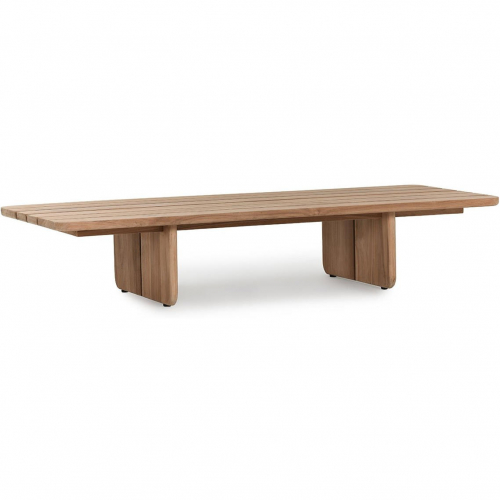 Hudson 63" Outdoor Coffee Table in Natural Teak Wood