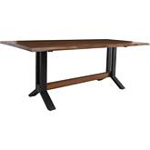 Bellamy 78" Dining Table in Acacia Wood on Iron Base